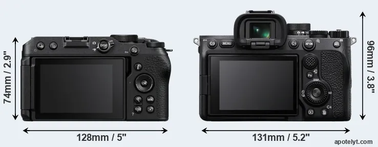 Comparison Z30 or A7 IV rear