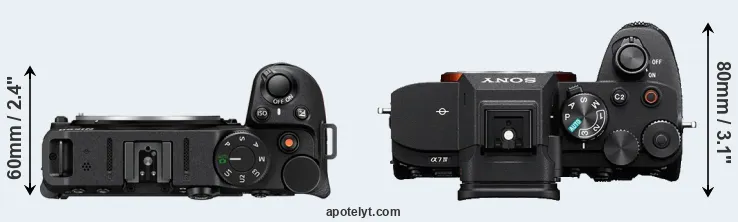 Compare Z30 versus A7 IV top