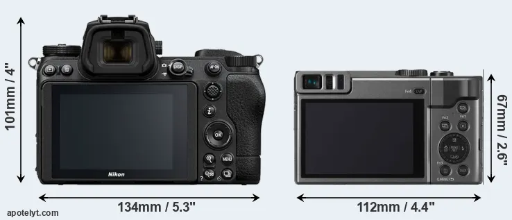 Comparison Z6 II or ZS70 rear