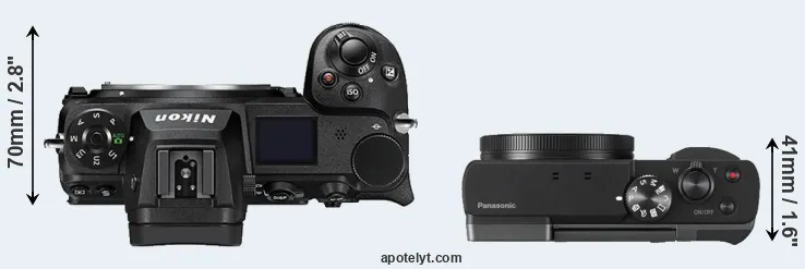 Compare Z6 II versus ZS70 top