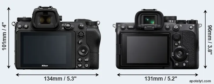 Comparison Z6 or A7 IV rear