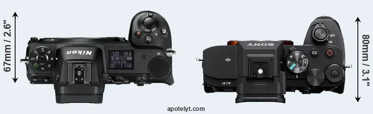 Compare Z6 versus A7 IV top