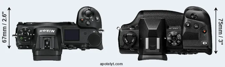 Compare Z7 versus E-M1X top