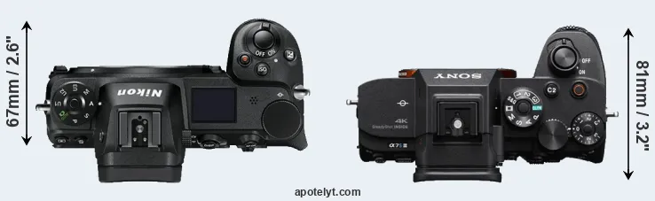 Compare Z7 versus A7S III top