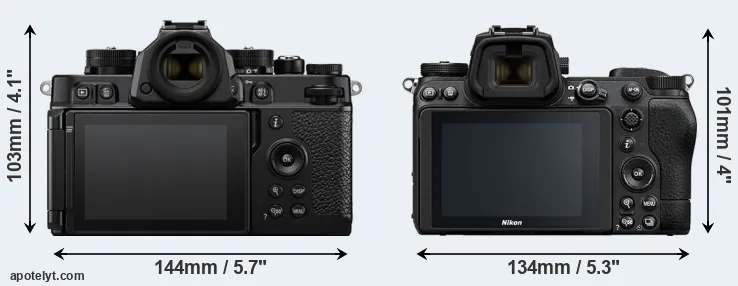 Comparison Zf or Z6 II rear