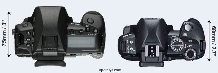Compare E-5 versus E-510 top