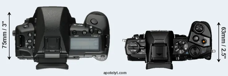 Compare E-5 versus E-M1 top