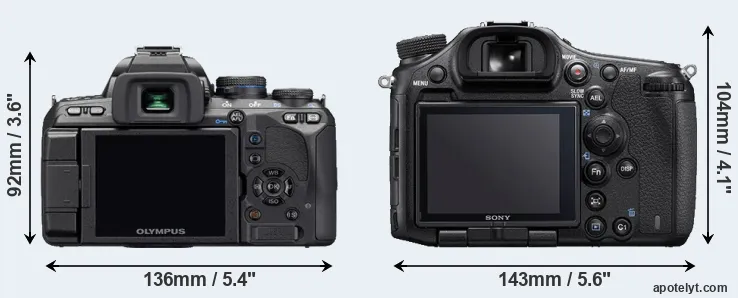 Comparison E-510 or A99 II rear
