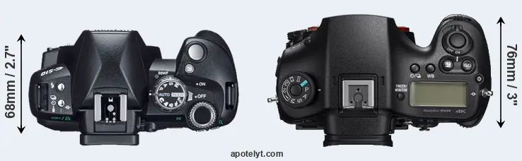 Compare E-510 versus A99 II top