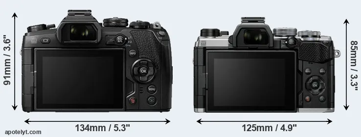 Comparison E-M1 II or OM-5 rear