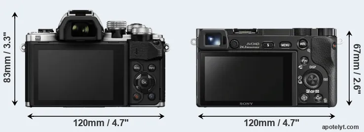 Comparison E-M10 II or A6000 rear