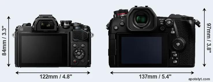 Comparison E-M10 III or G9 rear