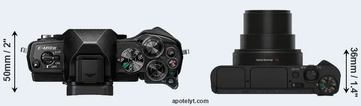 Compare E-M10 III versus HX80 top