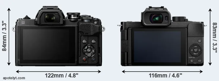 Comparison E-M10 IV or G110 rear
