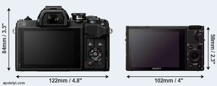 Comparison E-M10 IV or RX100 III rear