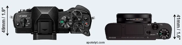 Compare E-M10 IV versus RX100 III top