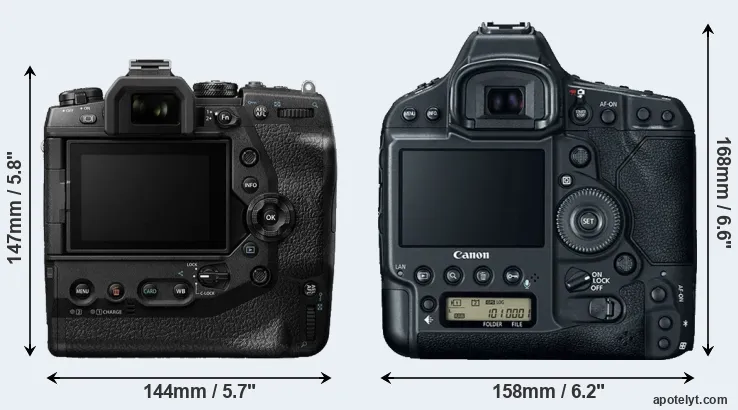 Comparison E-M1X or 1DX Mark II rear