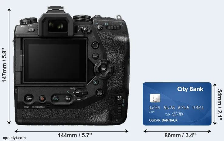 E-M1X and credit card rear side