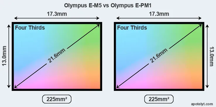 Olympus E-M5 and Olympus E-PM1 sensor measures