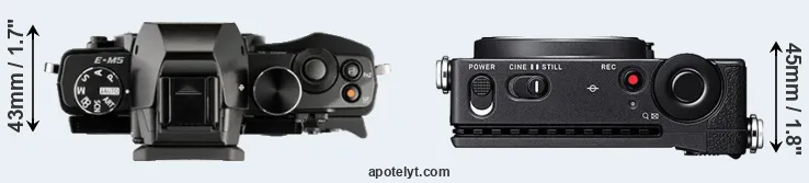 Compare E-M5 versus fp top