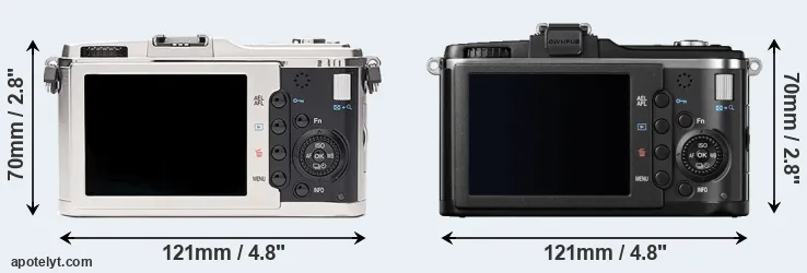 Comparison E-P1 or E-P2 rear