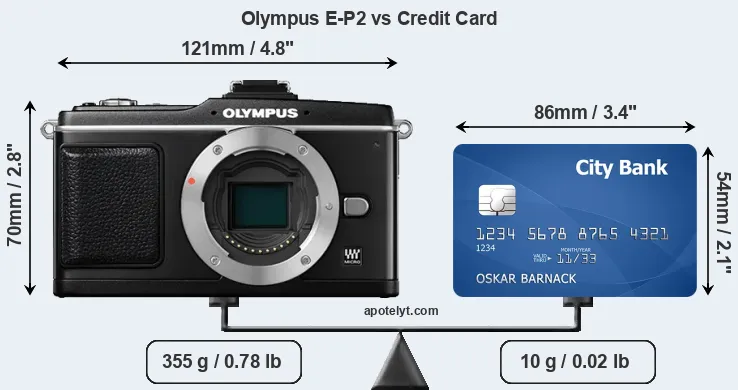 Olympus E-P2 vs credit card front