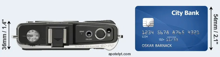 E-P2 versus credit card top view