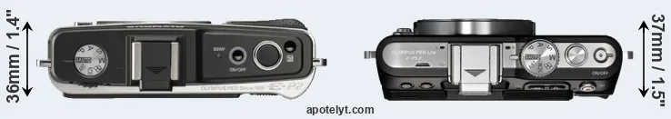 Compare E-P2 versus E-PL3 top