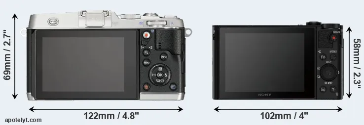 Comparison E-P5 or HX90V rear