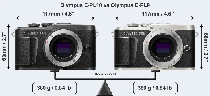 Size Olympus E-PL10 vs Olympus E-PL9