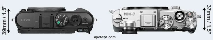 Compare E-PL10 versus PEN-F top