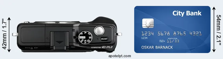 E-PL2 versus credit card top view