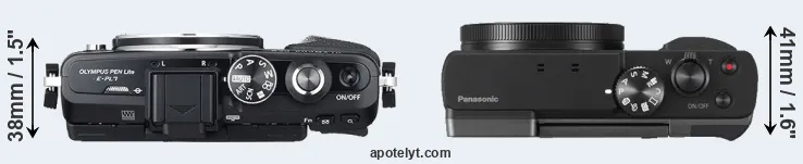 Compare E-PL7 versus TZ90 top