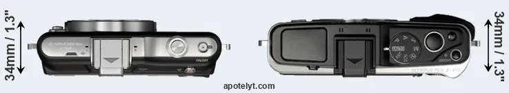 Compare E-PM1 versus E-P3 top