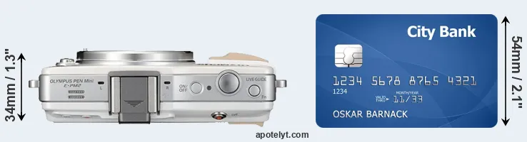 E-PM2 versus credit card top view