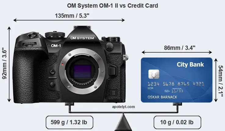 OM System OM-1 II vs credit card front
