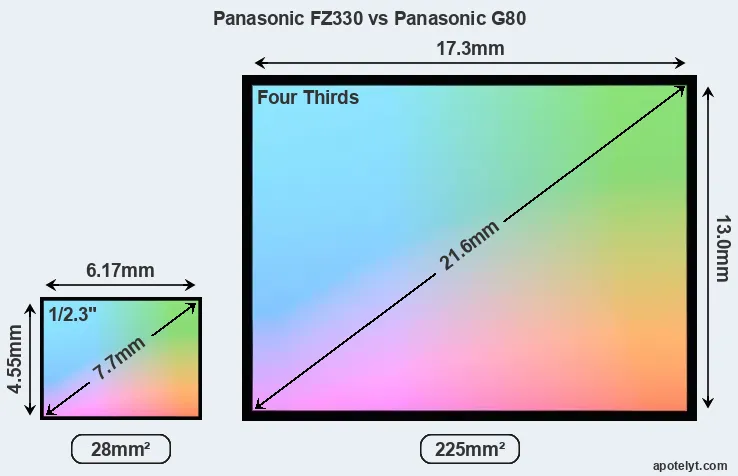 Panasonic FZ330 and Panasonic G80 sensor measures