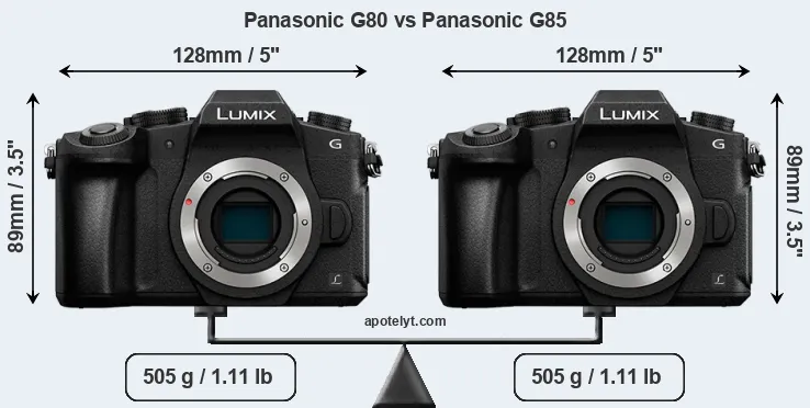 Size Panasonic G80 vs Panasonic G85