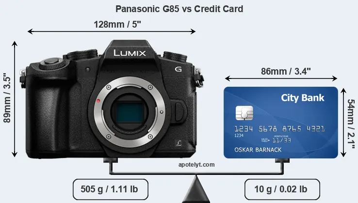 Panasonic G85 vs credit card front