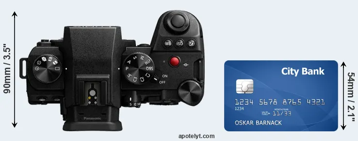 G9 II versus credit card top view