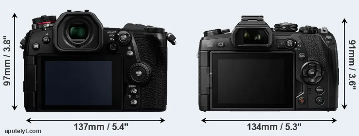 Comparison G9 or E-M1 II rear