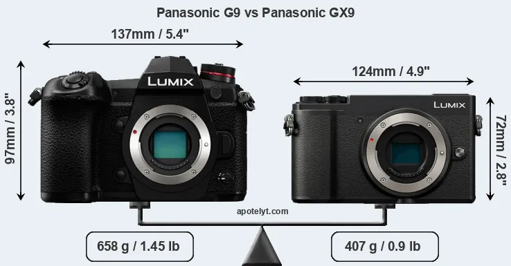 Size Panasonic G9 vs Panasonic GX9