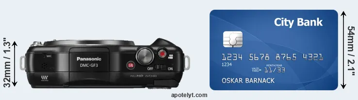 GF3 versus credit card top view