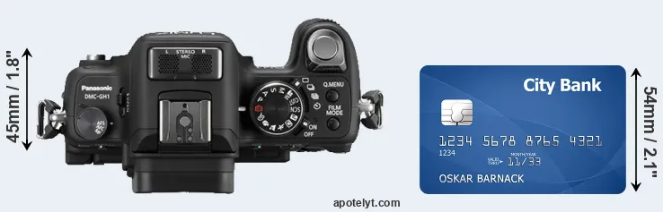 GH1 versus credit card top view