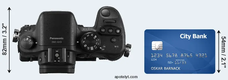 GH3 versus credit card top view