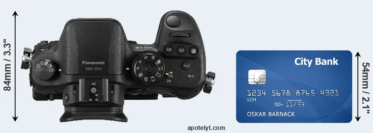 GH4 versus credit card top view
