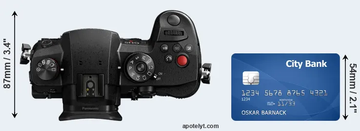 GH5 II versus credit card top view