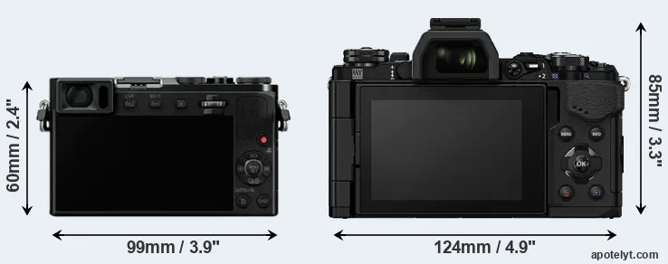 Comparison GM5 or E-M5 II rear