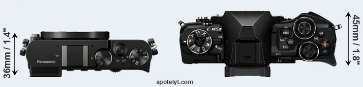 Compare GM5 versus E-M5 II top