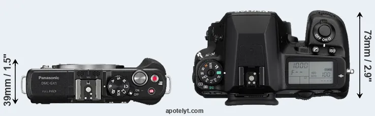 Compare GX1 versus K-5 top